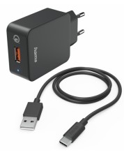 Зарядно устройство Hama - 201625, USB-A, 19.5 W, черно -1