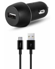 Зарядно за кола ttec - SmartCharger, USB-A, кабел USB-C, черно