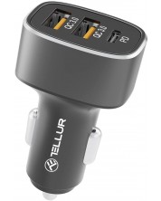 Зарядно за кола Tellur - TLL151281, USB-A/C, 56W, черно -1