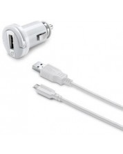 Зарядно за кола Cellularline - 3044, кабел Micro USB, бяло -1