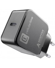 Зарядно устройство Cellularline - 9125, USB-C, 15W, черно
