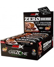 ZeroHero Protein Bar Box, двоен шоколад, 15 броя, Amix -1