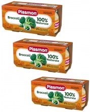 Зеленчуково пюре Plasmon - Броколи, 6+ м, 6 броя х 80 g
