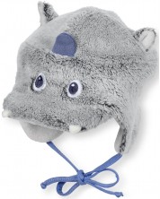Зимна бебешка шапка Sterntaler - Дино, 43 cm, 5-6 месеца, сива