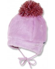Зимна шапка с пискюл Sterntaler - 45 cm, 6-9 месеца, розова -1