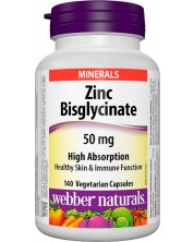 Zinc Bisglycinate, 50 mg, 140 капсули,  Webber Naturals