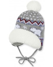 Зимна плетена бебешка шапка Sterntaler - Мечета,  47 сm,  9-12 м -1