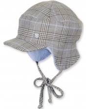 Зимна шапка с козирка Sterntaler - каре, 47 cm, 9-12 месеца, бежова -1