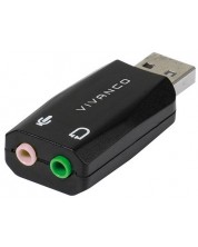 Звукова карта Vivanco - 36657, USB, черна -1