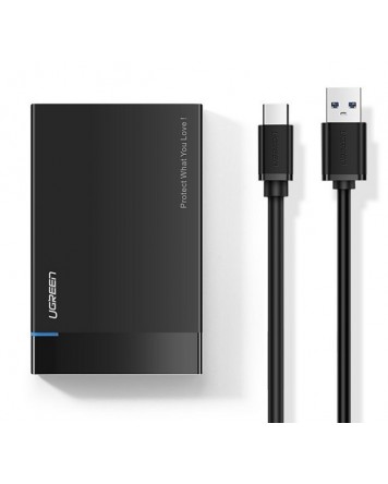 Кутия за твърд диск Ugreen - US221, SATA 2.5", USB 3.2/USB-C, черна