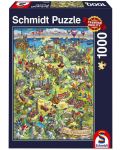 Пъзел Schmidt от 1000 части - Илюстрована карта на Германия - 1t