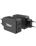 Зарядно устройство Tellur - AC Charger QC 3.0, USB-A/C, 30W, черно - 1t