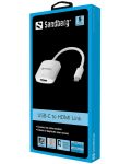 Адаптер Sandberg - USB-C/HDMI, бял - 2t