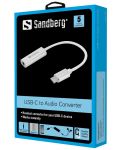 Адаптер Sandberg - 136-27, USB-C Audio, бял - 2t