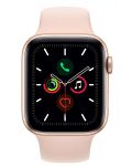 Смарт часовник Apple - S5, 44mm, златист с розова каишка - 2t