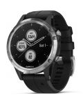GPS часовник Garmin - Fēnix 5 Plus, сив, черна силиконова каишка - 1t