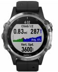 GPS часовник Garmin - Fēnix 5 Plus, сив, черна силиконова каишка - 2t