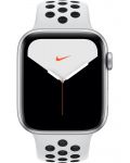 Смарт часовник Apple - Nike S5, 44mm, сребрист с бяла каишка - 2t