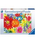 Пъзел Ravensburger от 1000 части - Рисунка с цветя - 1t