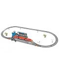 Игрален  комплект Power Train World - Товарен влак с гара и надлез, 300 cm - 1t
