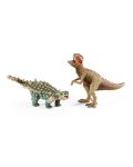 Фигурка Schleich от серията Аксесоари към Динозаври: Комплект - Анкилозавър и Гиганотозавър - малки - 1t