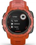 Смарт часовник Garmin - Instinct, 23mm, червен - 2t