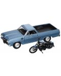 Метален пикап с мотор Maisto Harley Davidson – 1965 Chevrolet El Camino, XL 1200N Nightster Motorcycle, Мащаб 1:25 - 2t