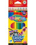Акварелни цветни моливи - Комплект от 12 цвята с четка - 1t