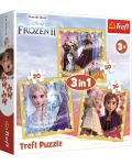 Пъзел Trefl 3 в 1 - Силата на Анна и Елза, Frozen 2 - 1t