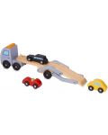 Дървена играчка Classic World - Автовоз с три колички - 3t