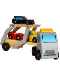 Дървена играчка Classic World - Автовоз с три колички - 2t