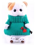 Плюшена играчка Budi Basa - Коте Ли-Ли, със зелен пуловер, 24 cm - 1t