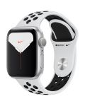 Смарт часовник Apple Nike + S5 - 40mm, сребрист, сребриста/черна силиконова каишка - 1t