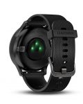 Смарт часовник Garmin - Vívomove HR, размер L, черен, черна силиконова каишка - 3t