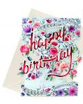 3D картичка Santoro Swing - Happy Birthday, Floral - 3t