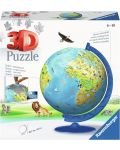 3D Пъзел Ravensburger от 180 части - Глобус карта на света - 2t