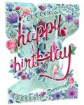 3D картичка Santoro Swing - Happy Birthday, Floral - 1t