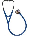 3M Littmann Cardiology IV Стетоскоп, Navy Blue, High Polish Rainbow-Finish, Black Stem - 1t