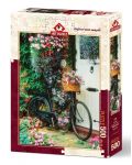 Пъзел Art Puzzle от 500 части - Велосипед и цветя, Саймън Кейн - 1t