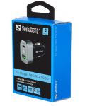 Зарядно за кола Sandberg - Car Charger, USB-A/C, 63W, черно - 2t