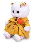 Плюшена играчка Budi Basa - Коте Ли-Ли бебе в палтенце със сърце, 20 cm - 3t