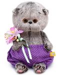 Плюшена играчка Budi Basa - Коте Басик бебе с лилави панталонки, 20 cm - 1t