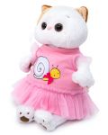 Плюшена играчка Budi Basa - Коте Ли-Ли в рокля с охлювче, 27 cm - 3t