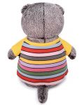 Плюшена играчка Budi Basa - Коте Басик в блузка на райета и джобче, 19 cm - 4t