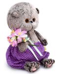 Плюшена играчка Budi Basa - Коте Басик бебе с лилави панталонки, 20 cm - 3t