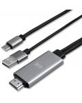 Кабел 4smart USB C към HDMI - за свързване и зареждане на мобилни устройства, черен (разопакован) - 1t