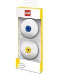 Комплект гуми за триене Lego Wear - С Lego елементи, 2 броя, синя и жълта - 1t