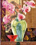 Творчески комплект за рисуване KSG Crafts - Шедьовър, Ваза с орхидеи - 1t