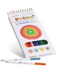 Комплект цветни моливи Primo - Minabella, 12 цвята - 2t