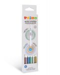 Комплект цветни моливи Primo Minabella Metal - Шестоъгълни, 6 цвята - 1t